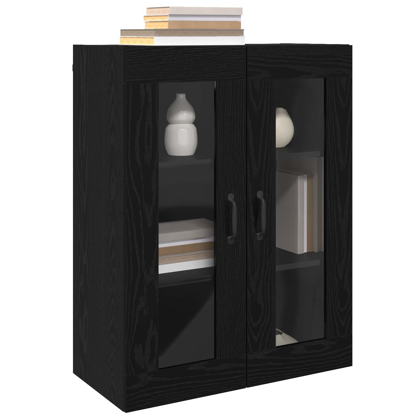 Ντουλάπια Τοίχου 2 pcs Μαύρη δρυς 69,5 x 34 x 90 εκ. - Pakobazaar