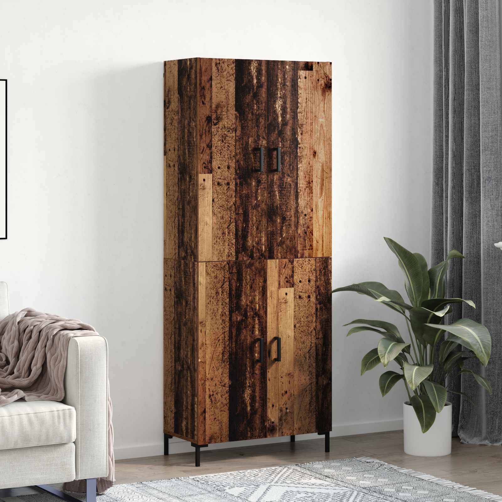 Highboard Παλαιό ξύλο 69,5 x 34 x 180 εκ. Επεξεργασμένο ξύλο - Pakobazaar