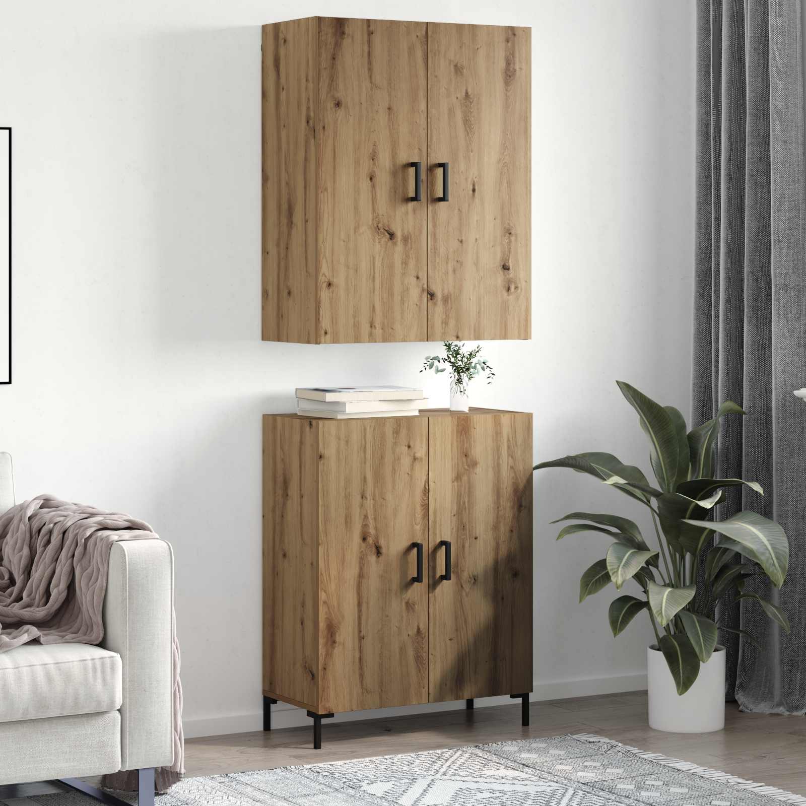 Highboard artisan δρυς 69,5 x 34 x 180 εκ. Επεξεργασμένο Ξύλο