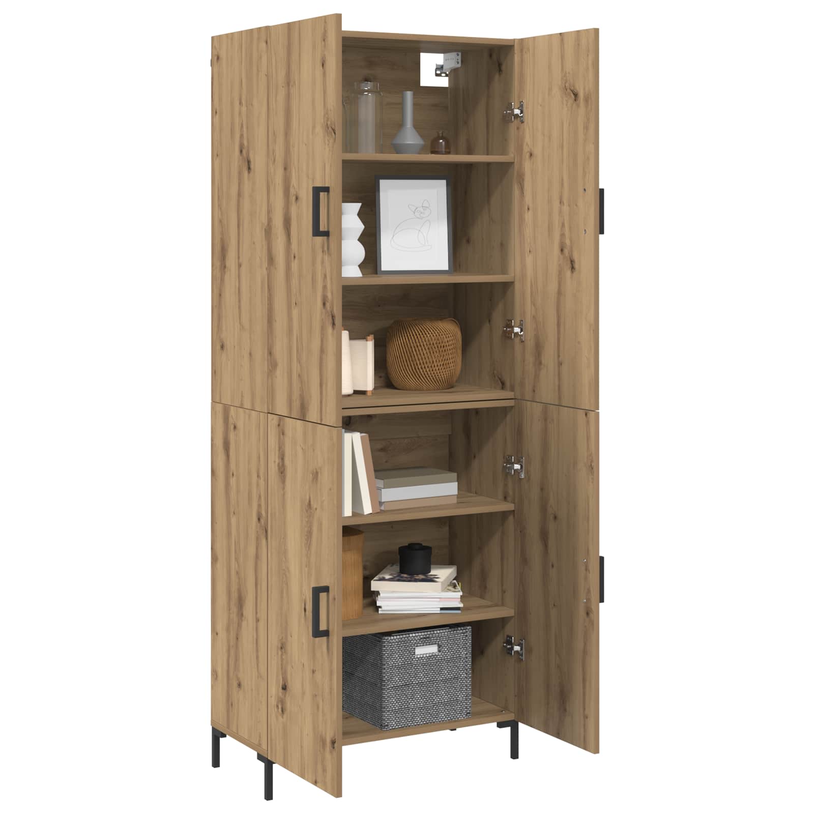Highboard artisan δρυς 69,5 x 34 x 180 εκ. Επεξεργασμένο Ξύλο