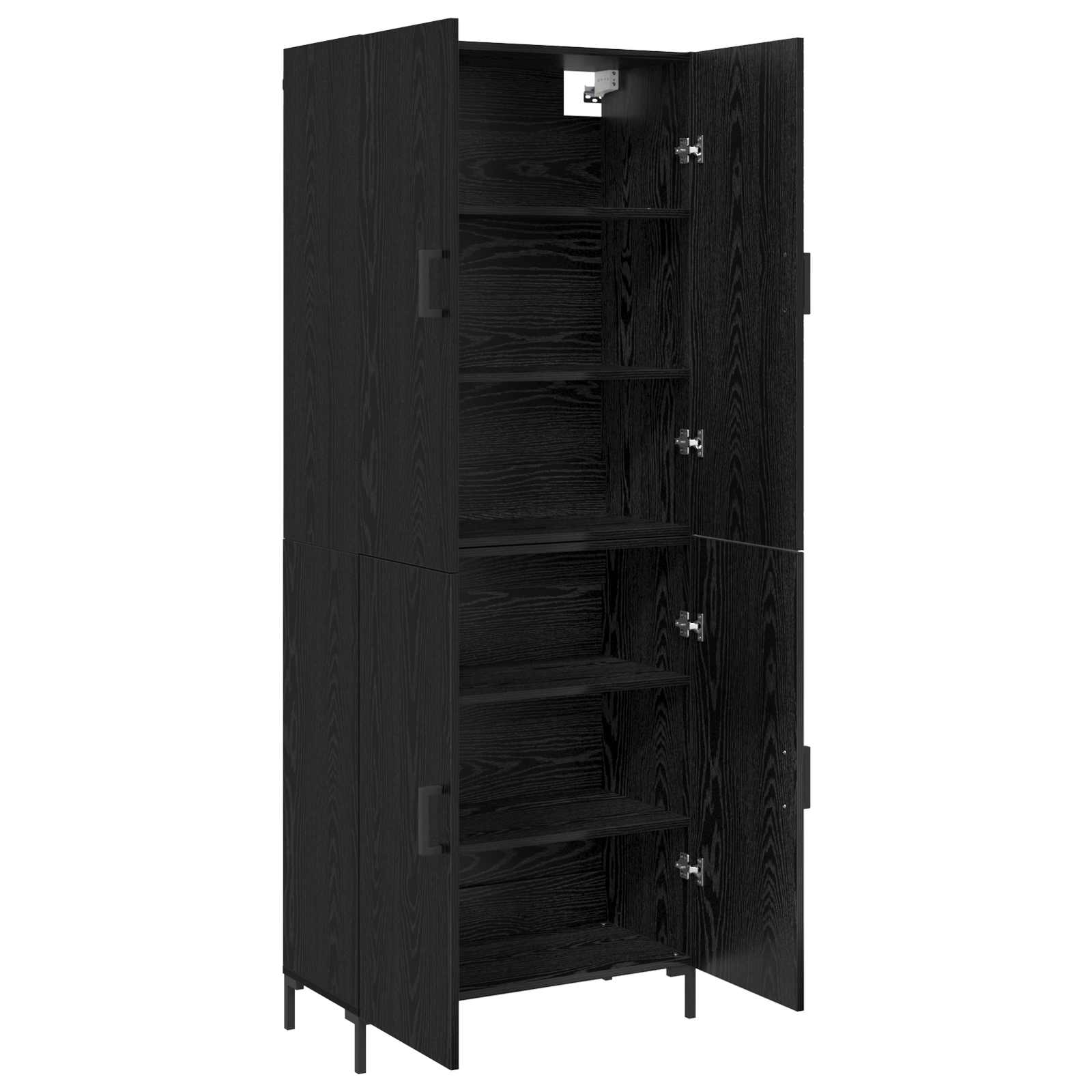 Highboard Μαύρη δρυς 69,5 x 34 x 180 εκ. Επεξεργασμένο ξύλο - Pakobazaar