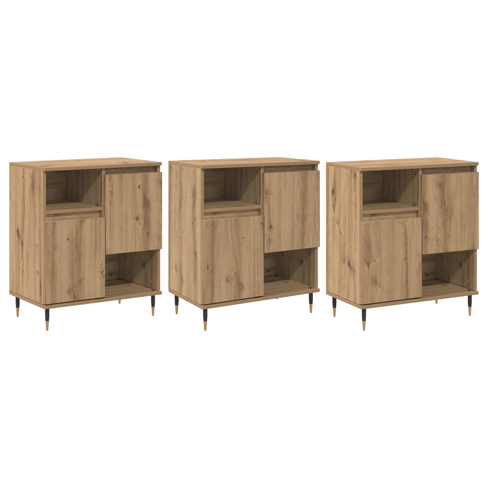 Παραδοσιακά Πλευρικά Έπιπλα 3 pcs Artisan Oak - Pakobazaar