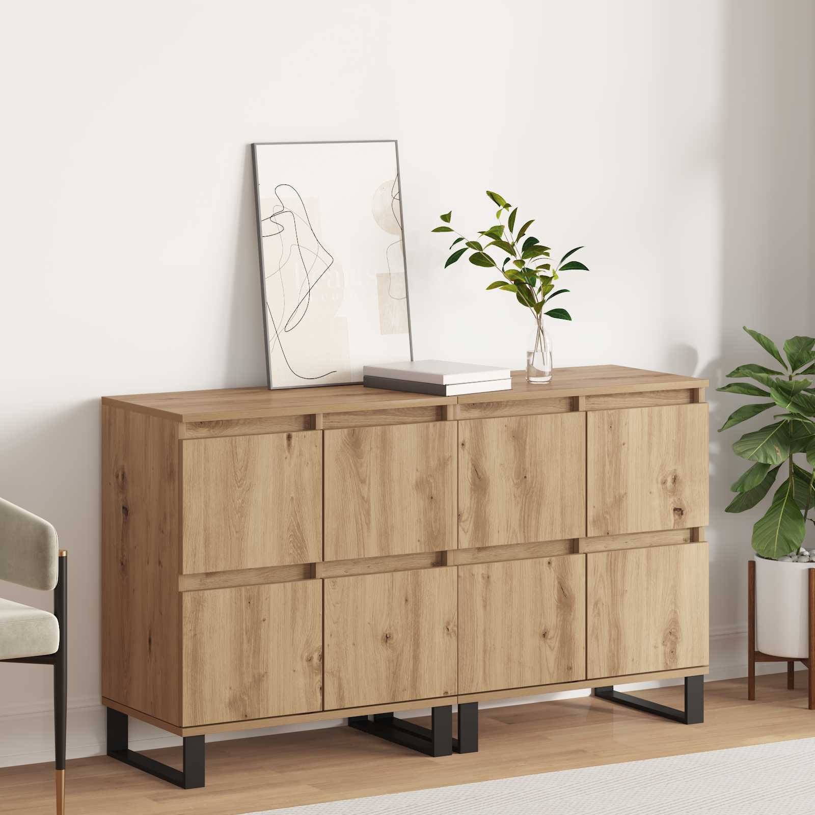 Πλαϊνό γραφείο 2 pcs Artisan Oak 60 x 35 x 70 cm - Pakobazaar
