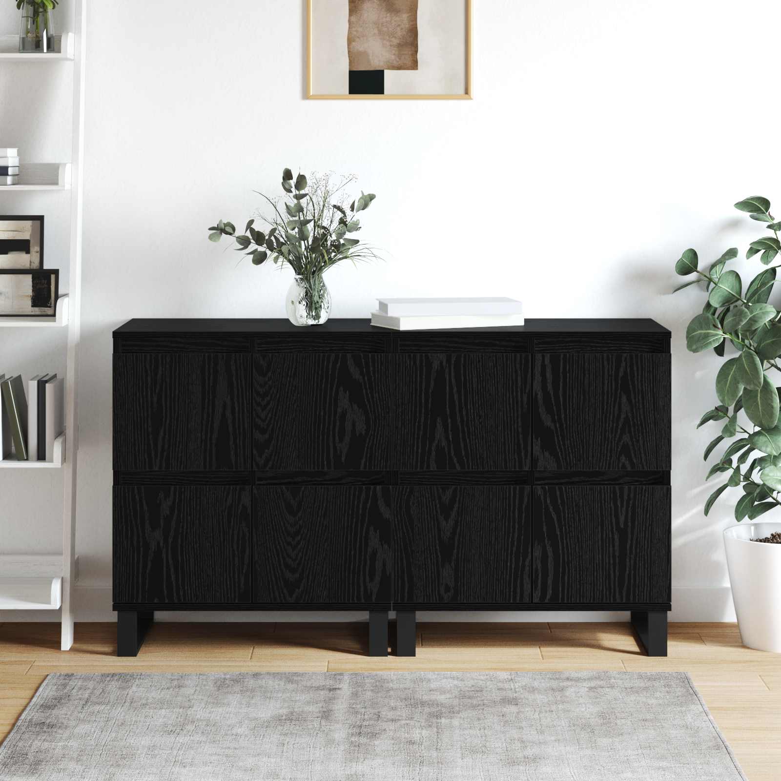 Πλαϊνό γραφείο 2 pcs Μαύρη Οξυά 60 x 35 x 70 cm - Pakobazaar