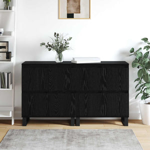Πλαϊνό γραφείο 2 pcs Μαύρη Οξυά 60 x 35 x 70 cm - Pakobazaar