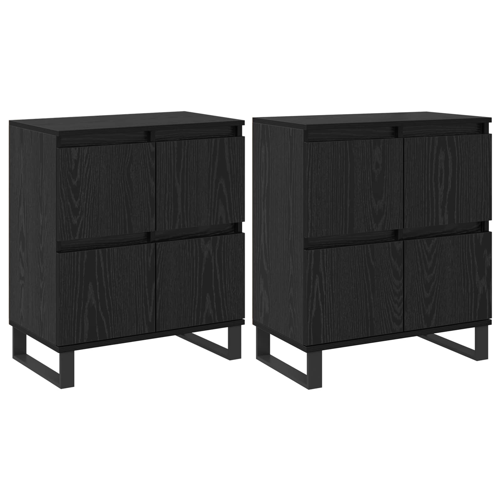 Πλαϊνό γραφείο 2 pcs Μαύρη Οξυά 60 x 35 x 70 cm - Pakobazaar