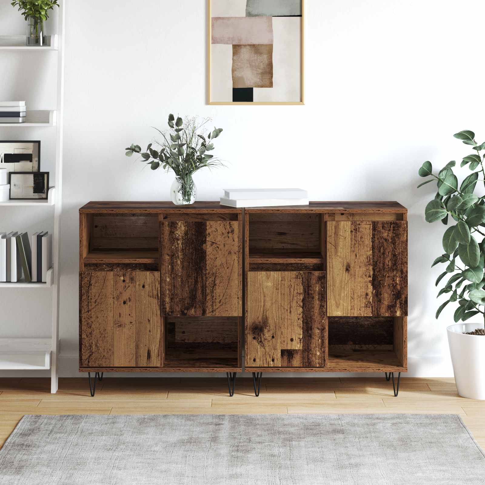 Πλαϊνό γραφείο 2 pcs Παλιό ξύλο 60 x 35 x 70 cm - Pakobazaar