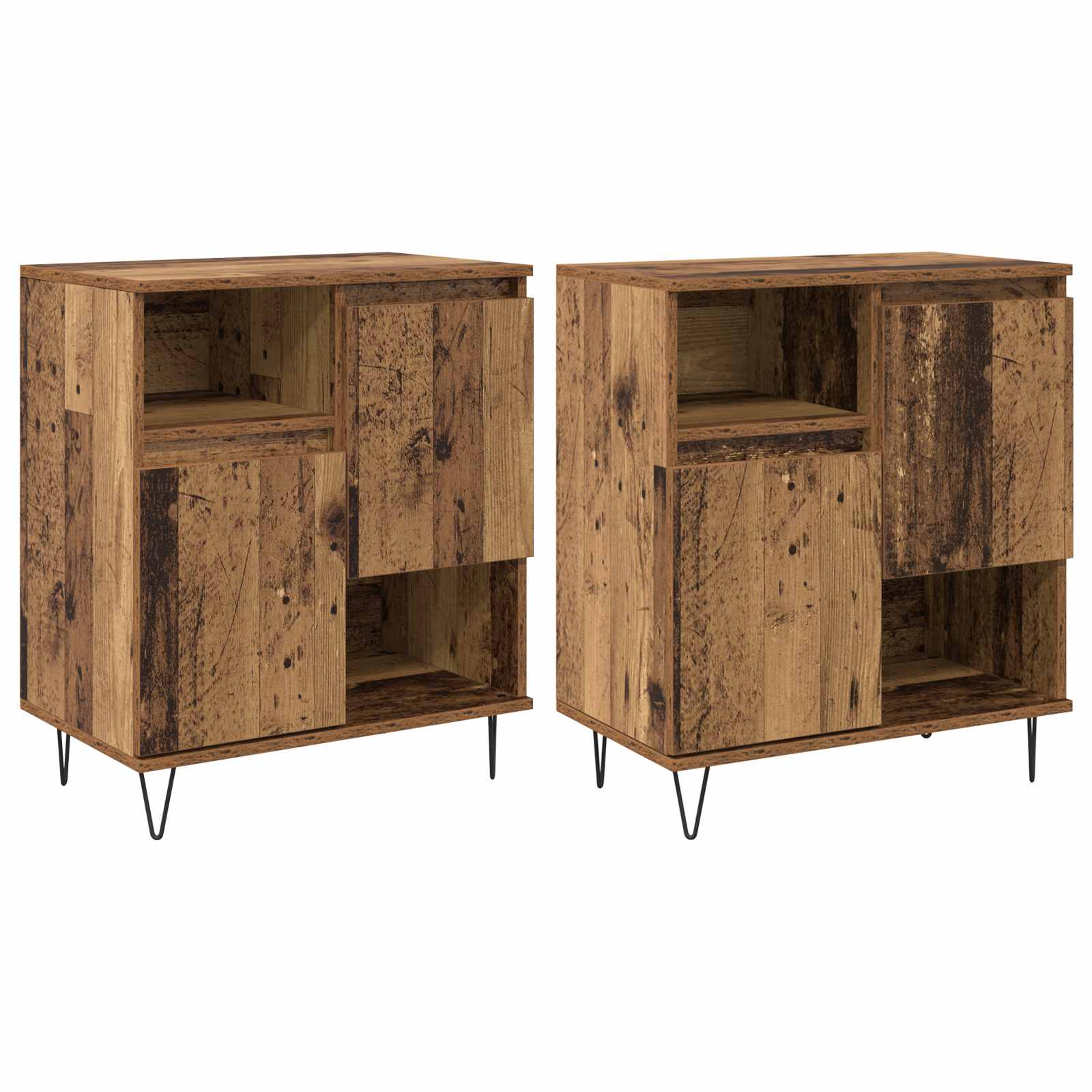 Πλαϊνό γραφείο 2 pcs Παλιό ξύλο 60 x 35 x 70 cm - Pakobazaar