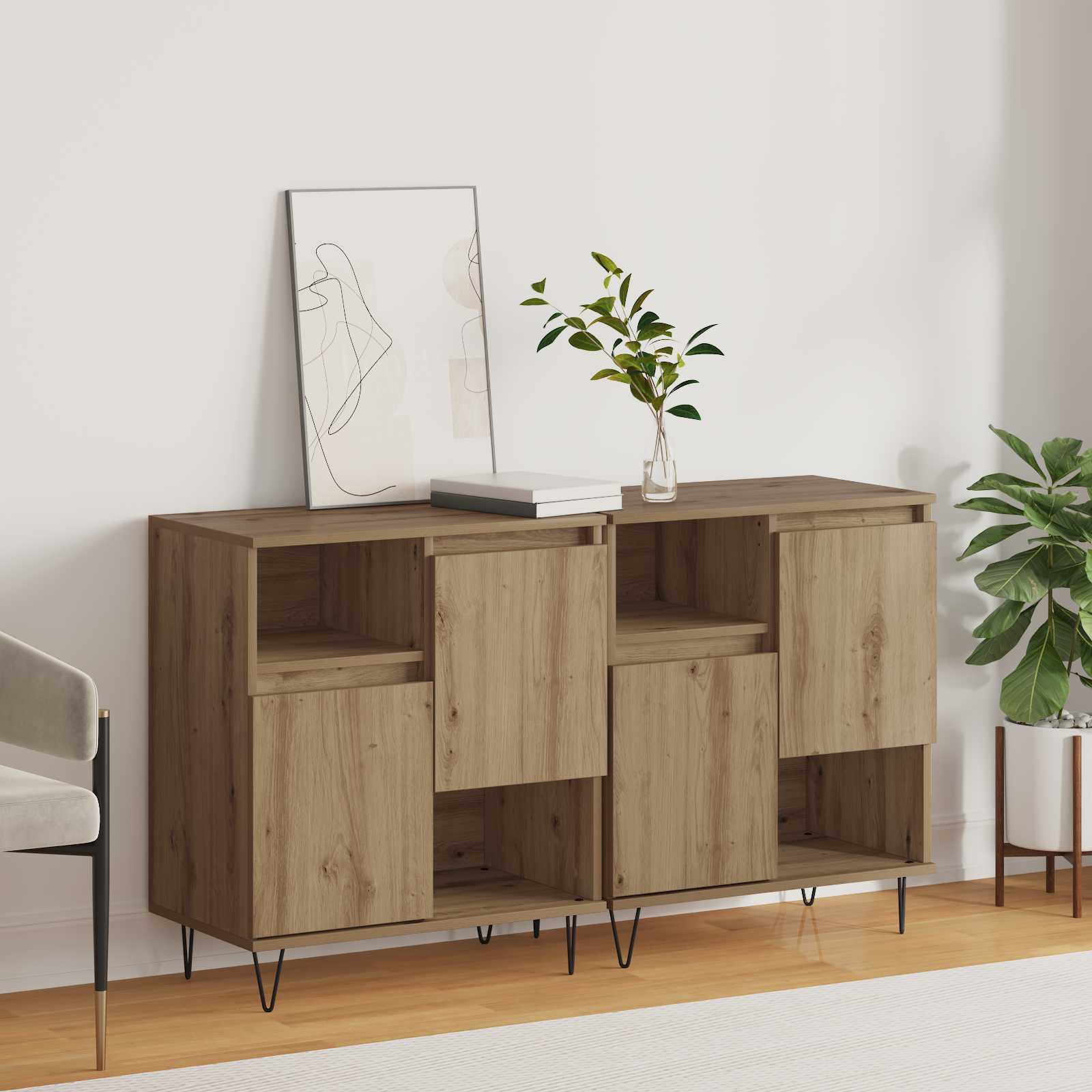 Πλαϊνό γραφείο 2 pcs Artisan Oak 60 x 35 x 70 cm - Pakobazaar