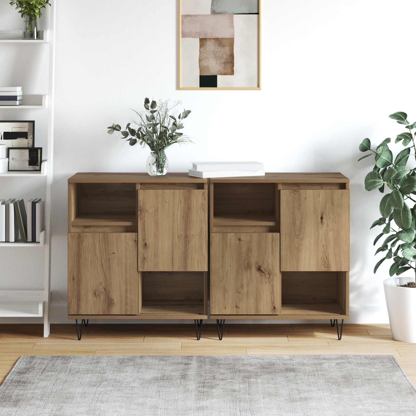 Πλαϊνό γραφείο 2 pcs Artisan Oak 60 x 35 x 70 cm - Pakobazaar