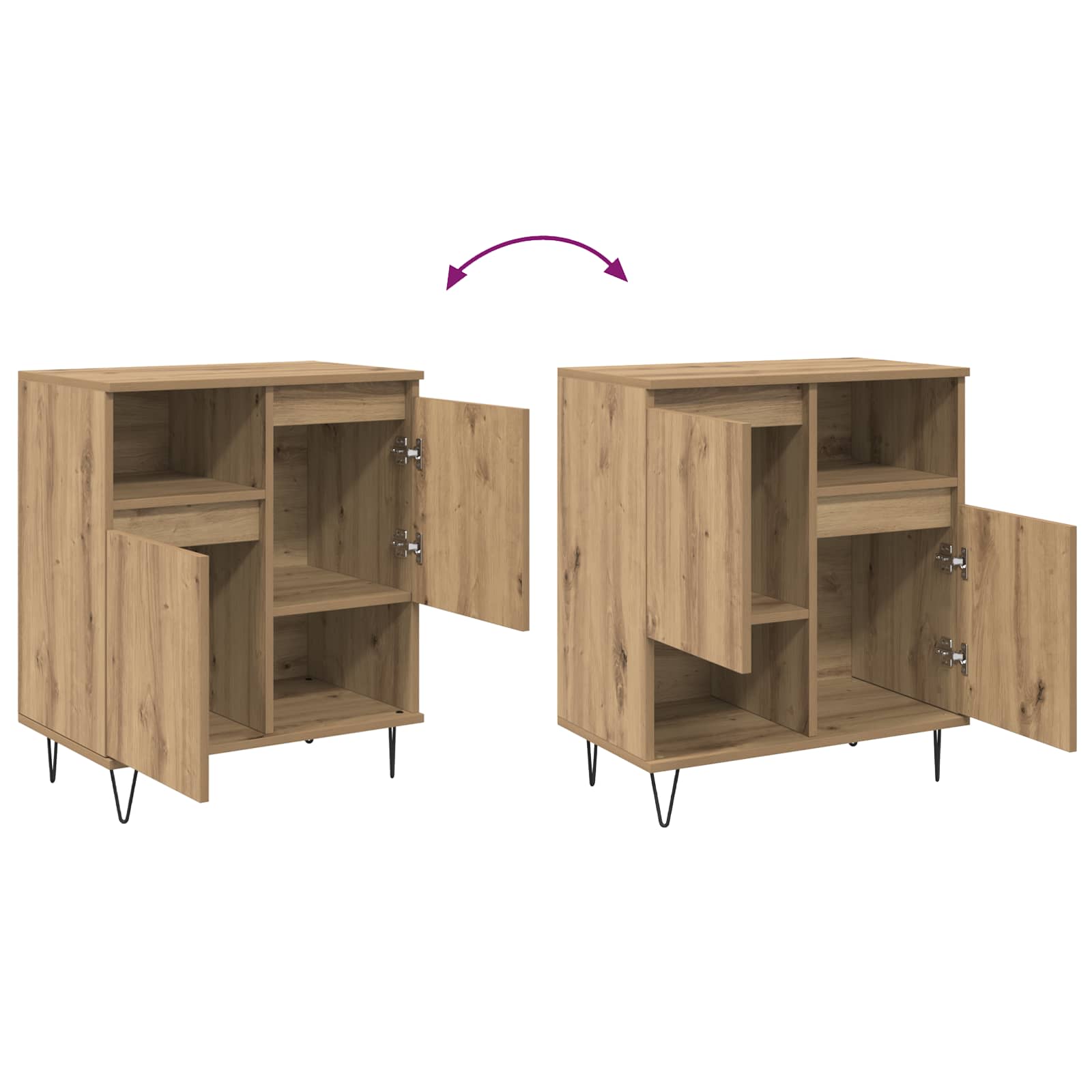 Πλαϊνό γραφείο 2 pcs Artisan Oak 60 x 35 x 70 cm - Pakobazaar