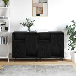 Πλαϊνό γραφείο 2 pcs Μαύρη Οξυά 60 x 35 x 70 cm - Pakobazaar