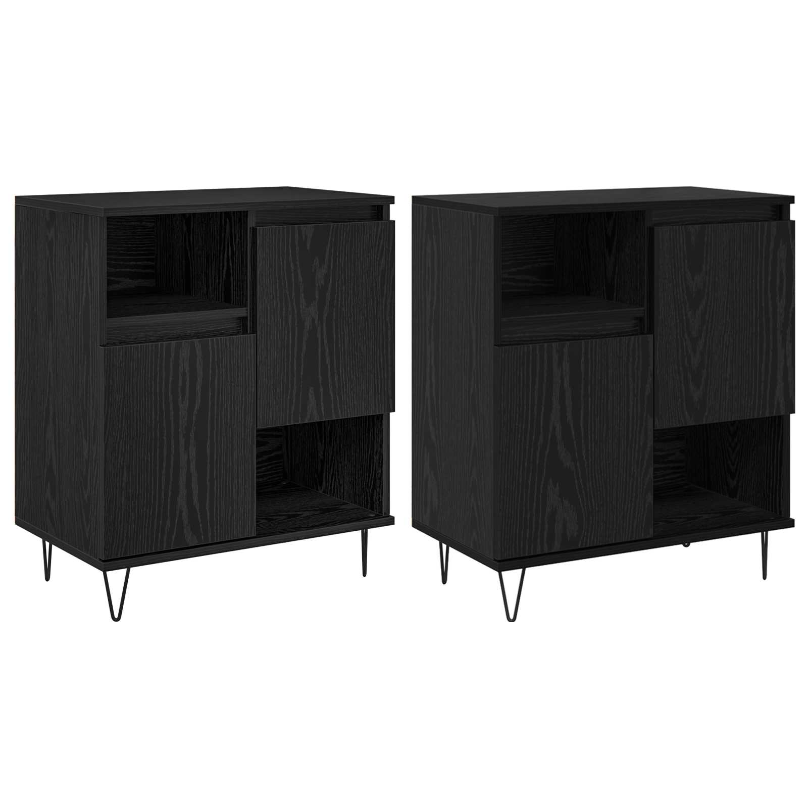 Πλαϊνό γραφείο 2 pcs Μαύρη Οξυά 60 x 35 x 70 cm - Pakobazaar