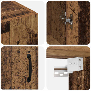 Τοίχου Ντουλάπα Επιτοίχιο 2 pcs Παλιό ξύλο 69,5 x 34 x 90 εκ. - Pakobazaar