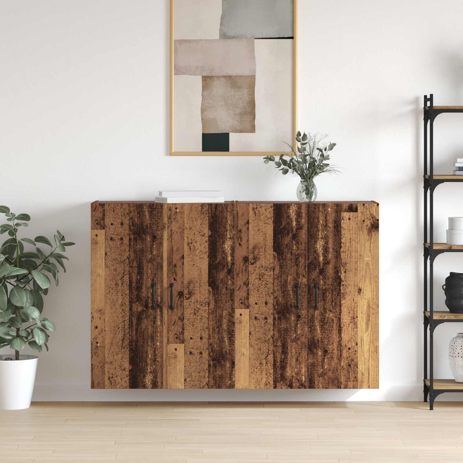 Τοίχου Ντουλάπα Επιτοίχιο 2 pcs Παλιό ξύλο 69,5 x 34 x 90 εκ. - Pakobazaar