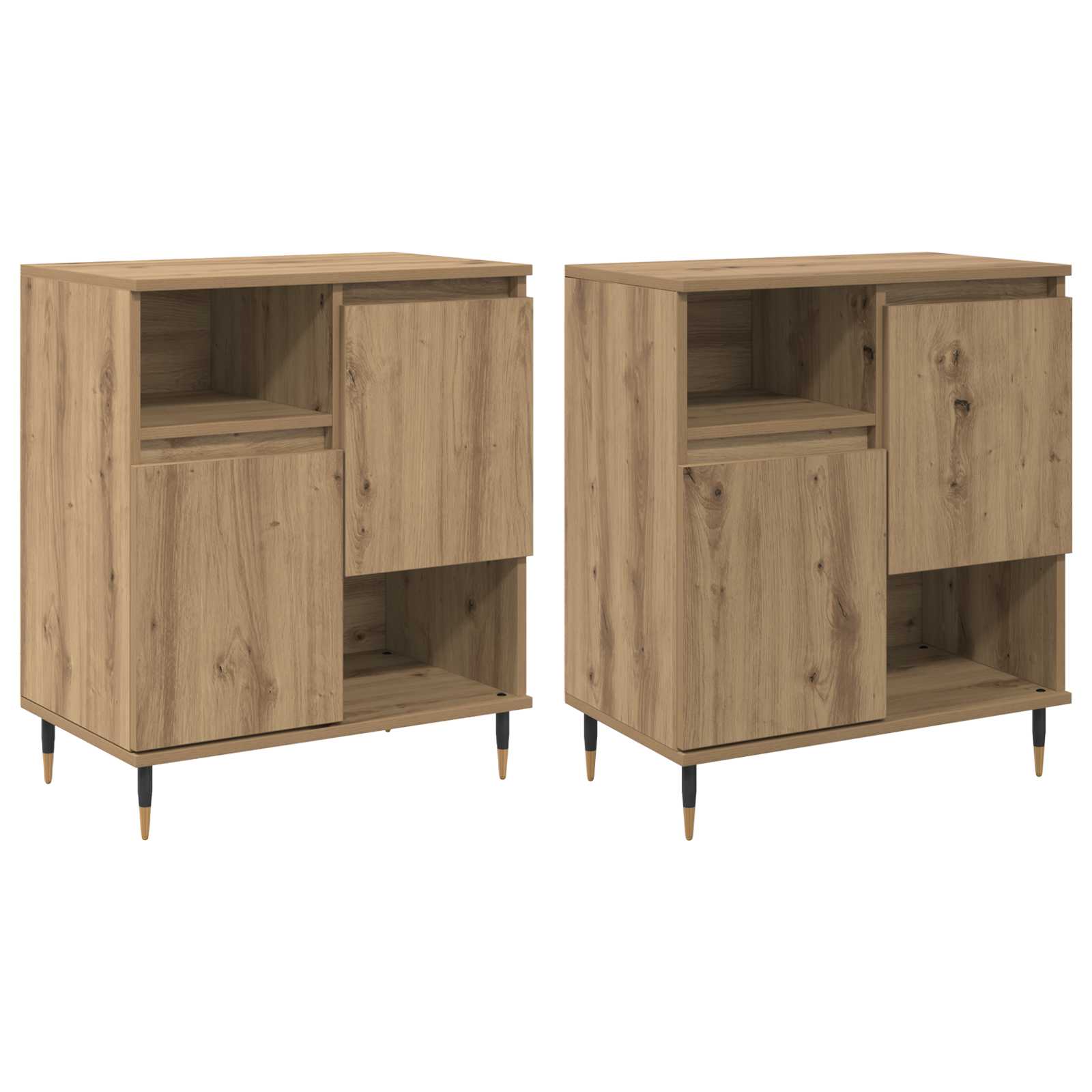 Παραδοσιακά Πλευρικά Έπιπλα 2 pcs artisan δρυς - Pakobazaar