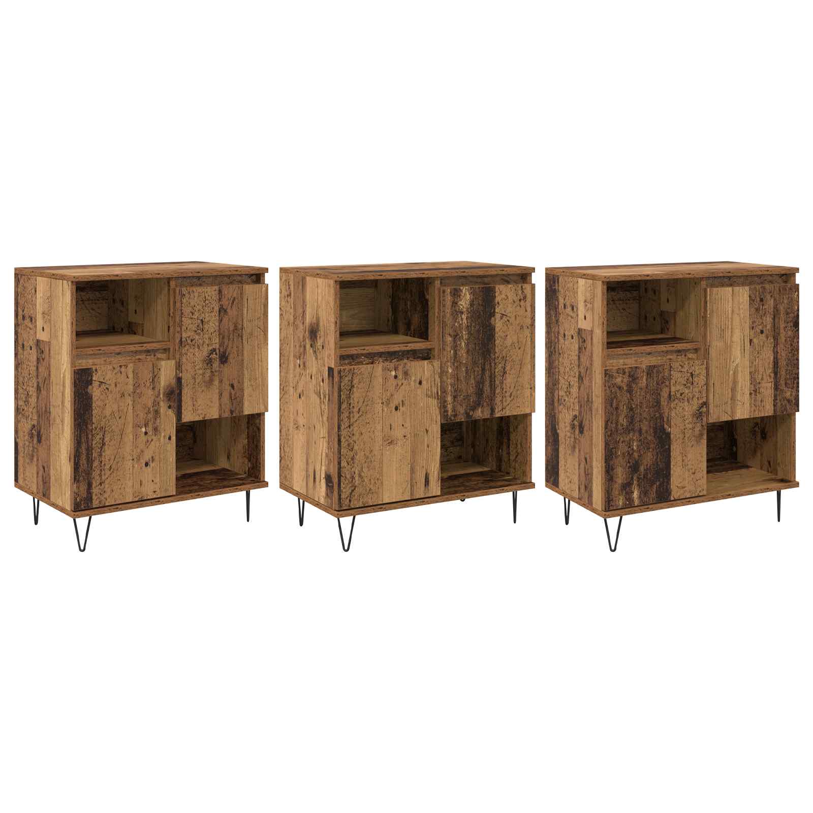 Πλαϊνό γραφείο 3 pcs Παλιό ξύλο 60 x 35 x 70 cm - Pakobazaar
