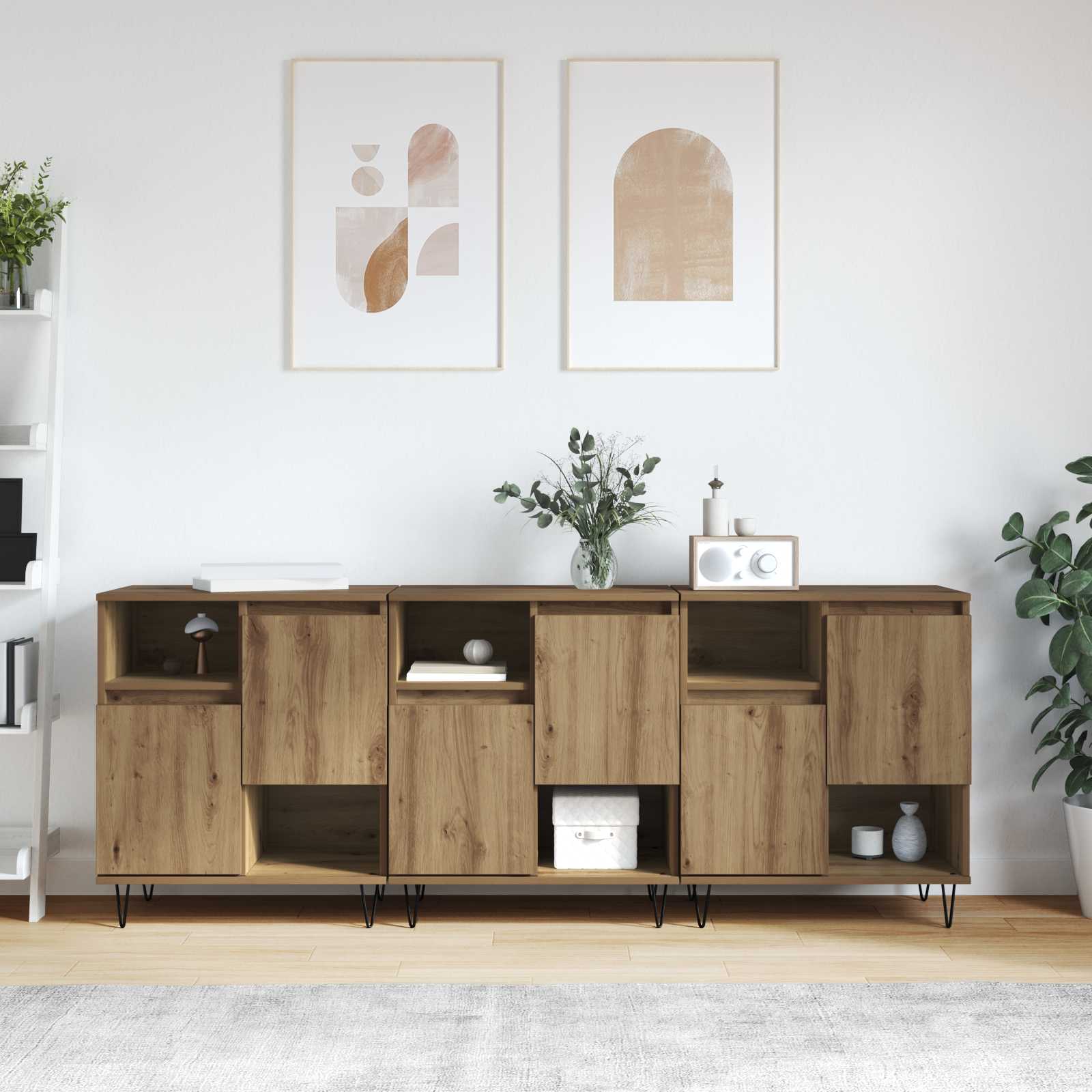 Πλαϊνό γραφείο 3 pcs Artisan Oak 60 x 35 x 70 cm - Pakobazaar
