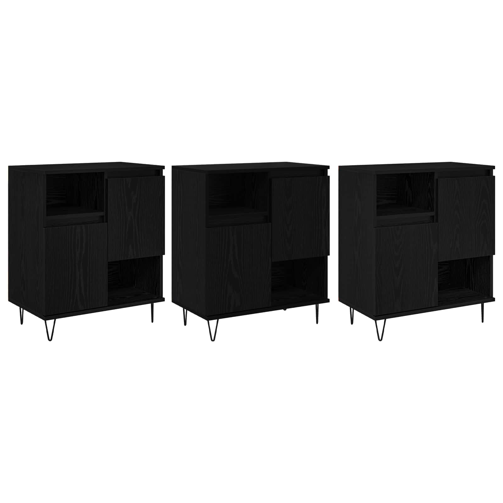 Πλαϊνό γραφείο 3 pcs Μαύρη Οξυά 60 x 35 x 70 cm - Pakobazaar