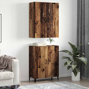Highboard 2 pcs Παλαιό ξύλο Επεξεργασμένο ξύλο - Pakobazaar