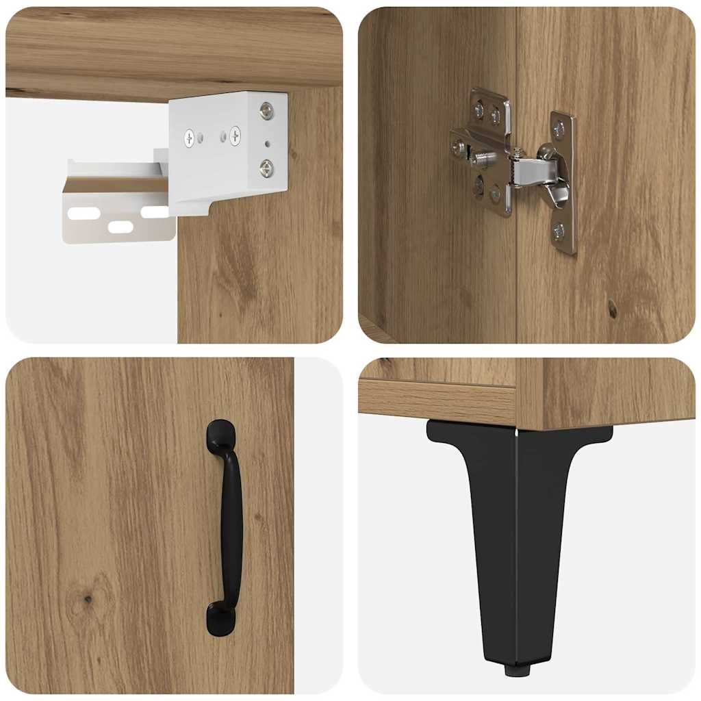 Highboard 2 pcs Artisan Oak Επεξεργασμένο ξύλο