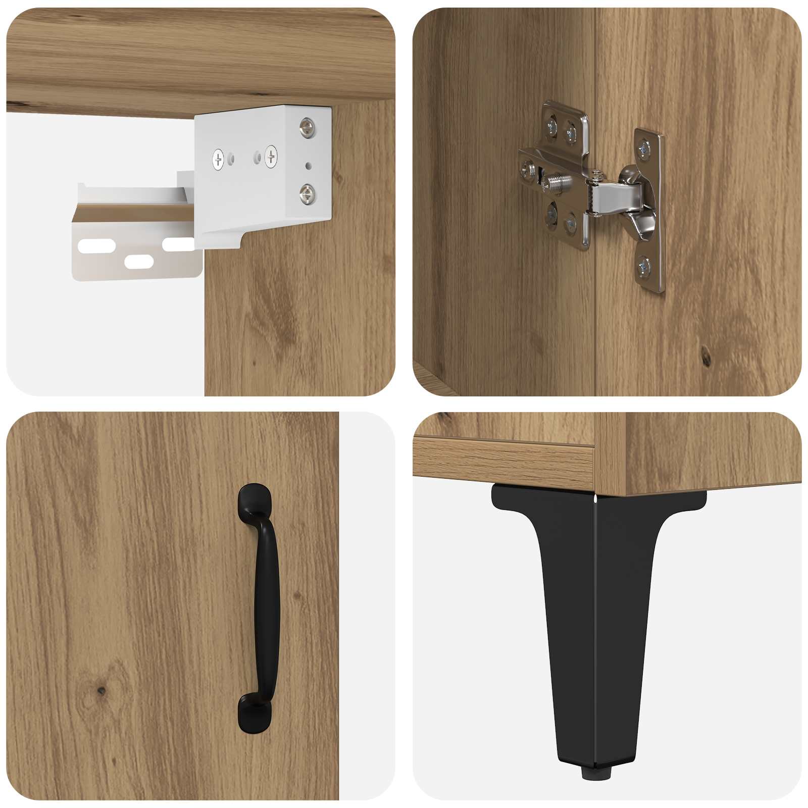 Highboard 2 pcs Artisan Oak Επεξεργασμένο ξύλο - Pakobazaar