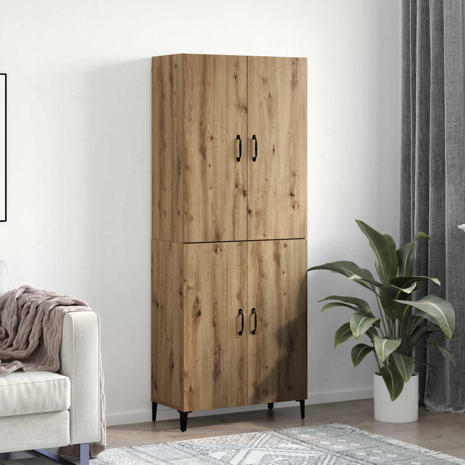 Highboard 2 pcs Artisan Oak Επεξεργασμένο ξύλο - Pakobazaar