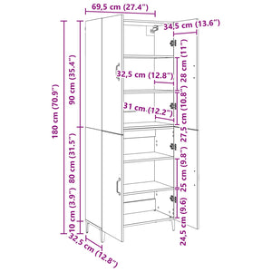 Highboard 2 pcs Artisan Oak Επεξεργασμένο ξύλο - Pakobazaar