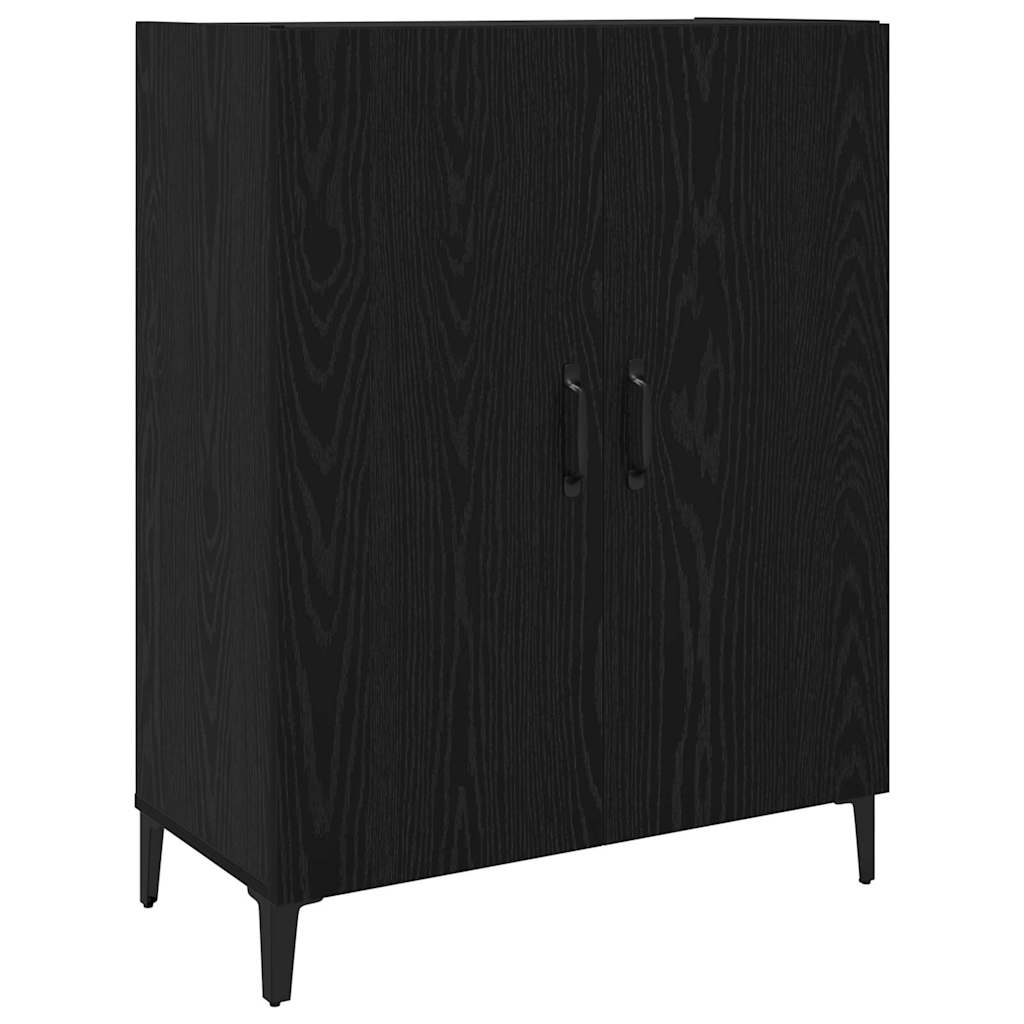 Highboard 2 pcs Μαύρη Οξυά Επεξεργασμένο ξύλο