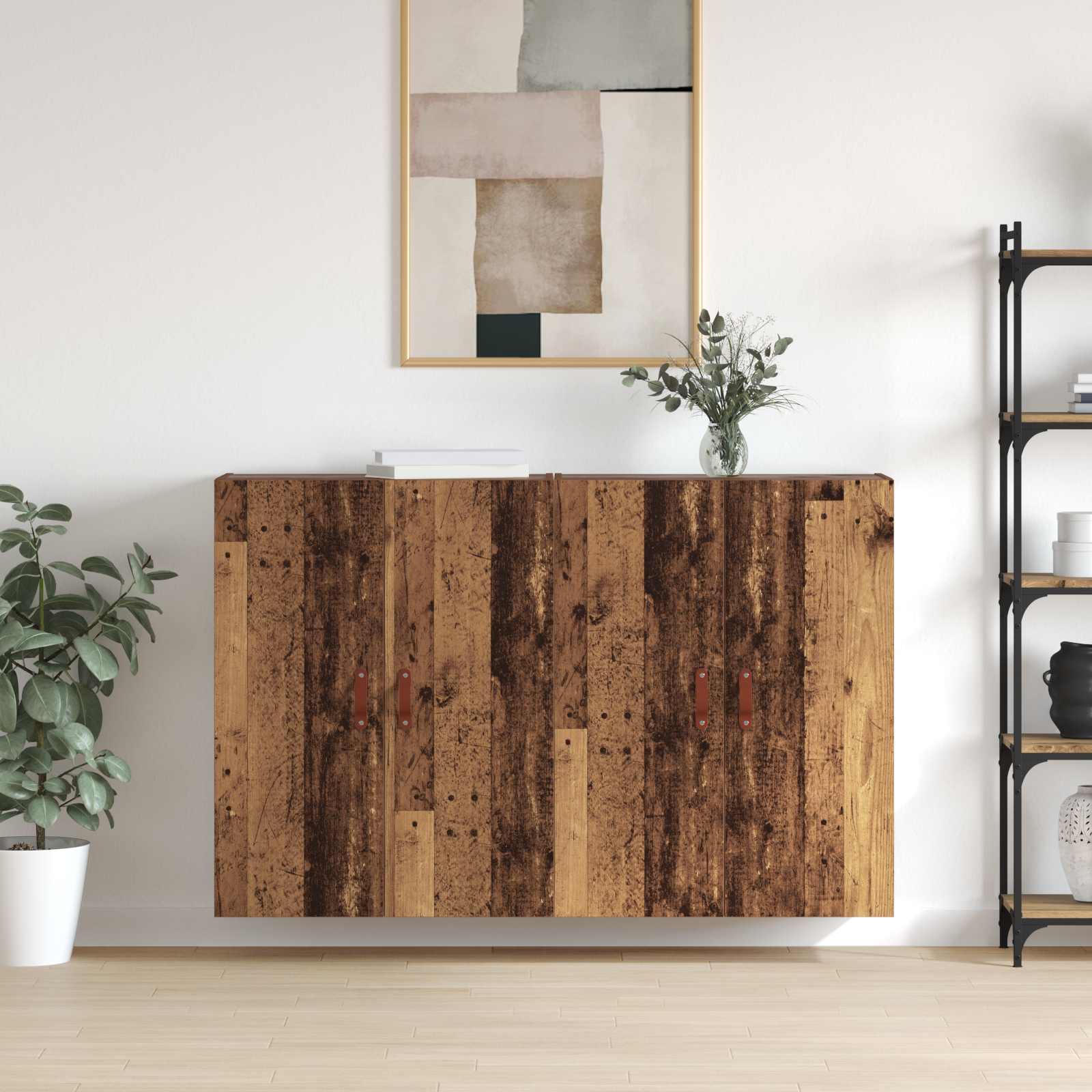 Τοίχου Ντουλάπα Επιτοίχιο 2 pcs Παλιό ξύλο 69,5 x 34 x 90 εκ. - Pakobazaar