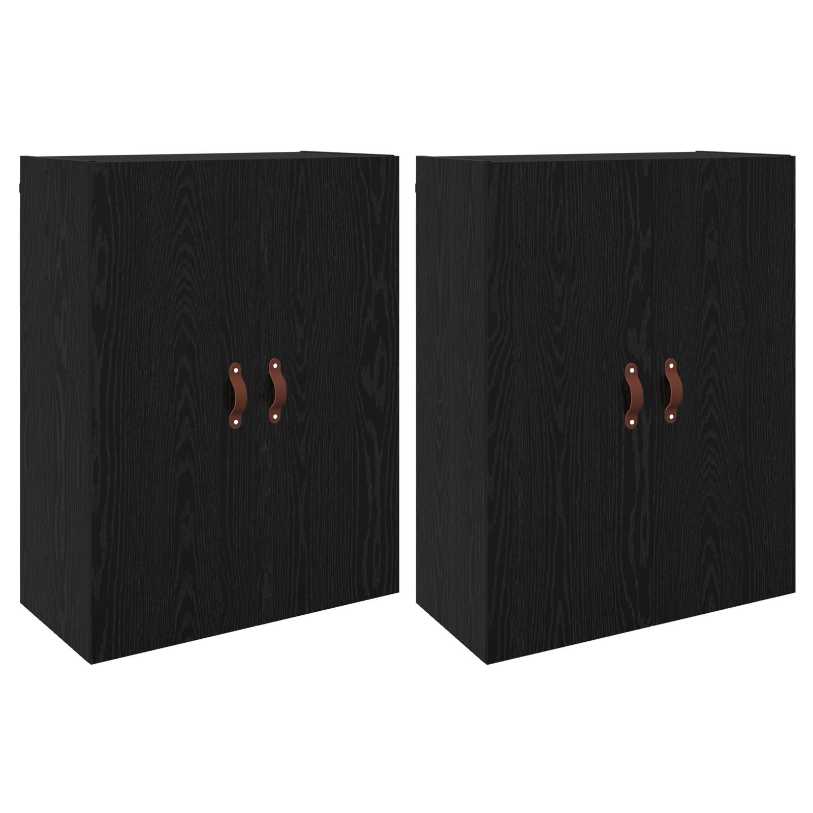 Τοίχου Ντουλάπα Επιτοίχιο 2 pcs Μαύρη Οξυά 69,5 x 34 x 90 εκ. - Pakobazaar