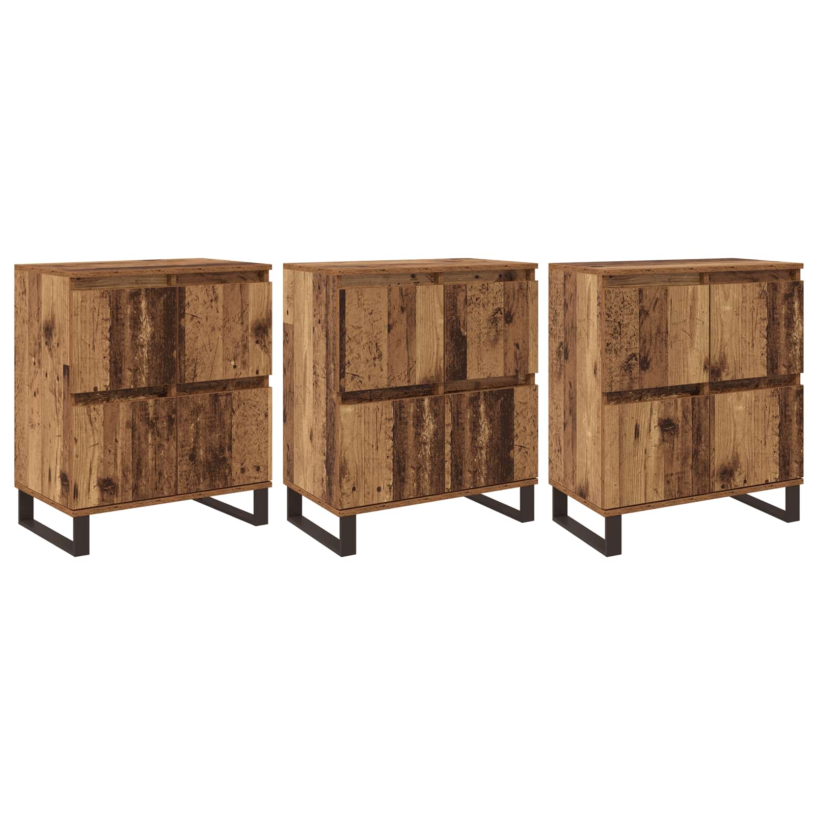 Πλαϊνό γραφείο 3 pcs Παλιό ξύλο 60 x 35 x 70 cm - Pakobazaar