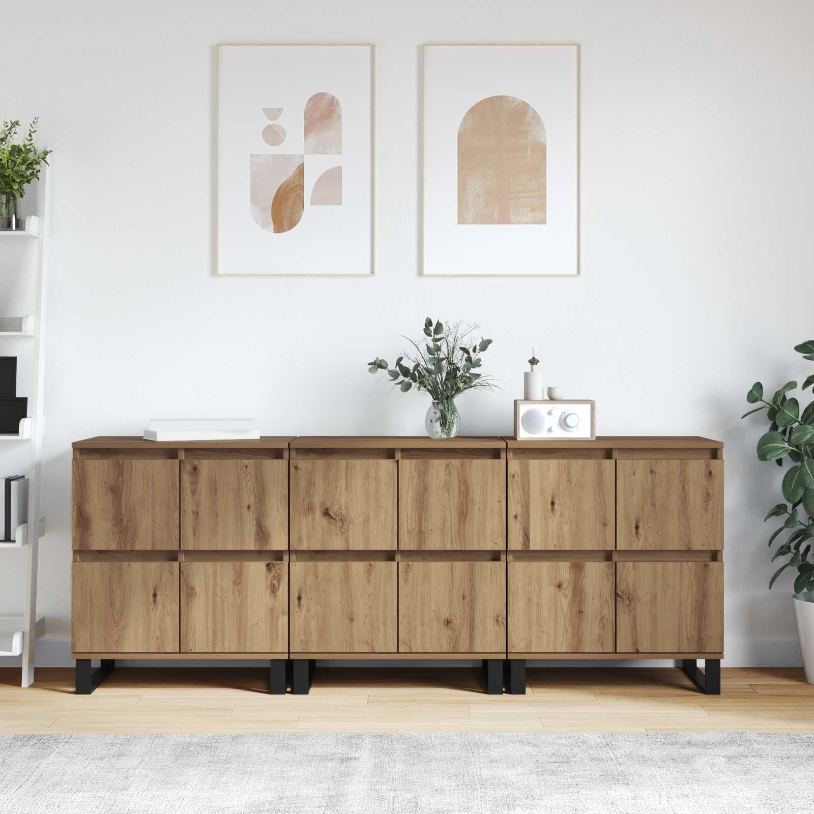 Πλαϊνό γραφείο 3 pcs Artisan Oak 60 x 35 x 70 cm - Pakobazaar
