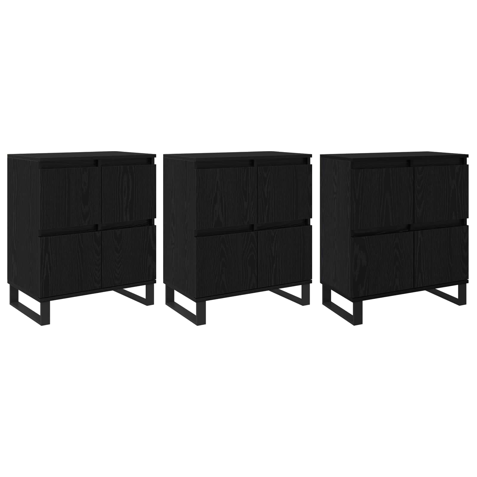 Πλαϊνό γραφείο 3 pcs Μαύρη Οξυά 60 x 35 x 70 cm - Pakobazaar
