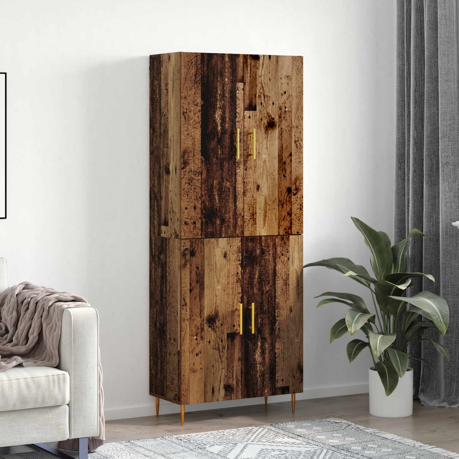 Highboard Παλαιό ξύλο 69,5 x 34 x 180 εκ. Επεξεργασμένο ξύλο - Pakobazaar