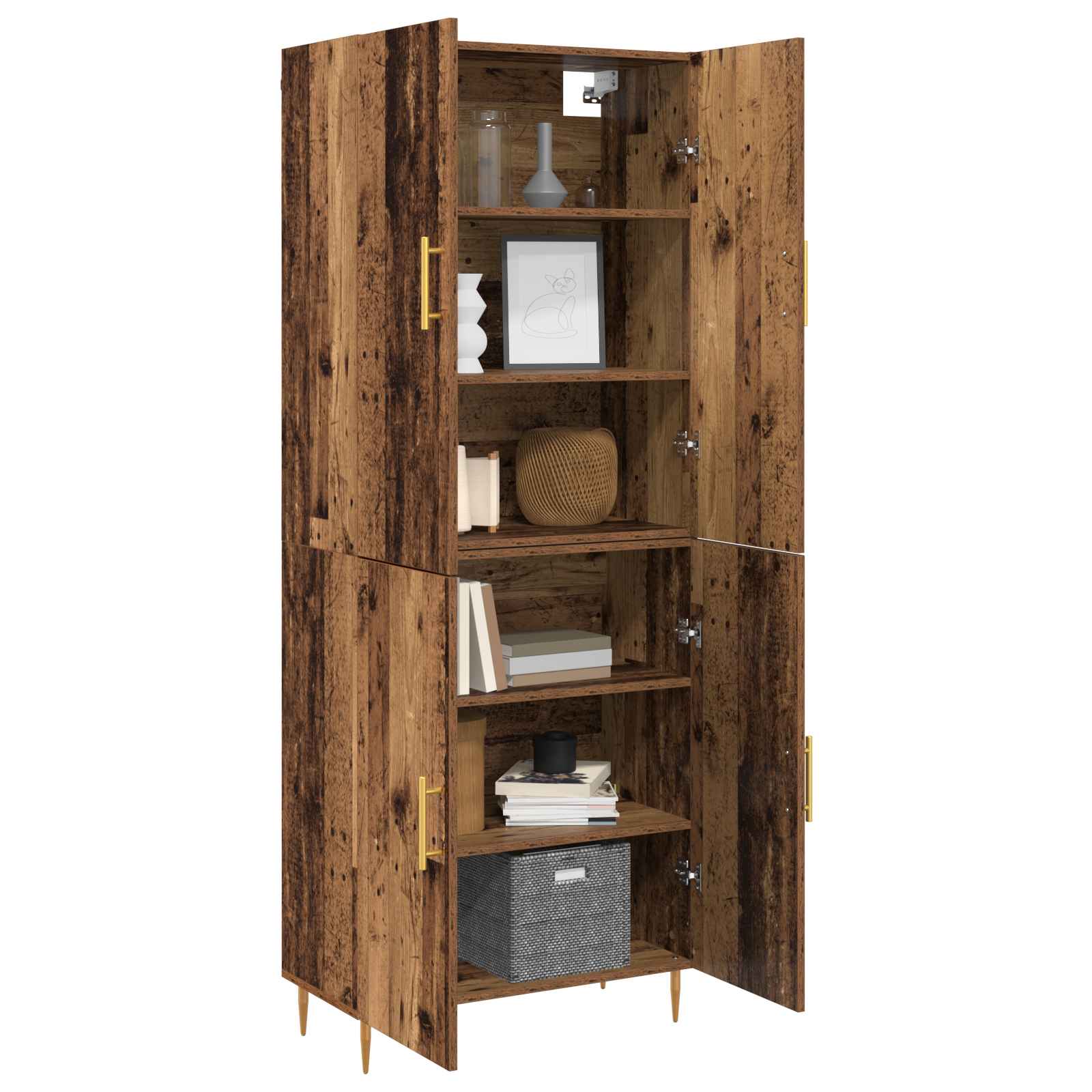 Highboard Παλαιό ξύλο 69,5 x 34 x 180 εκ. Επεξεργασμένο ξύλο - Pakobazaar