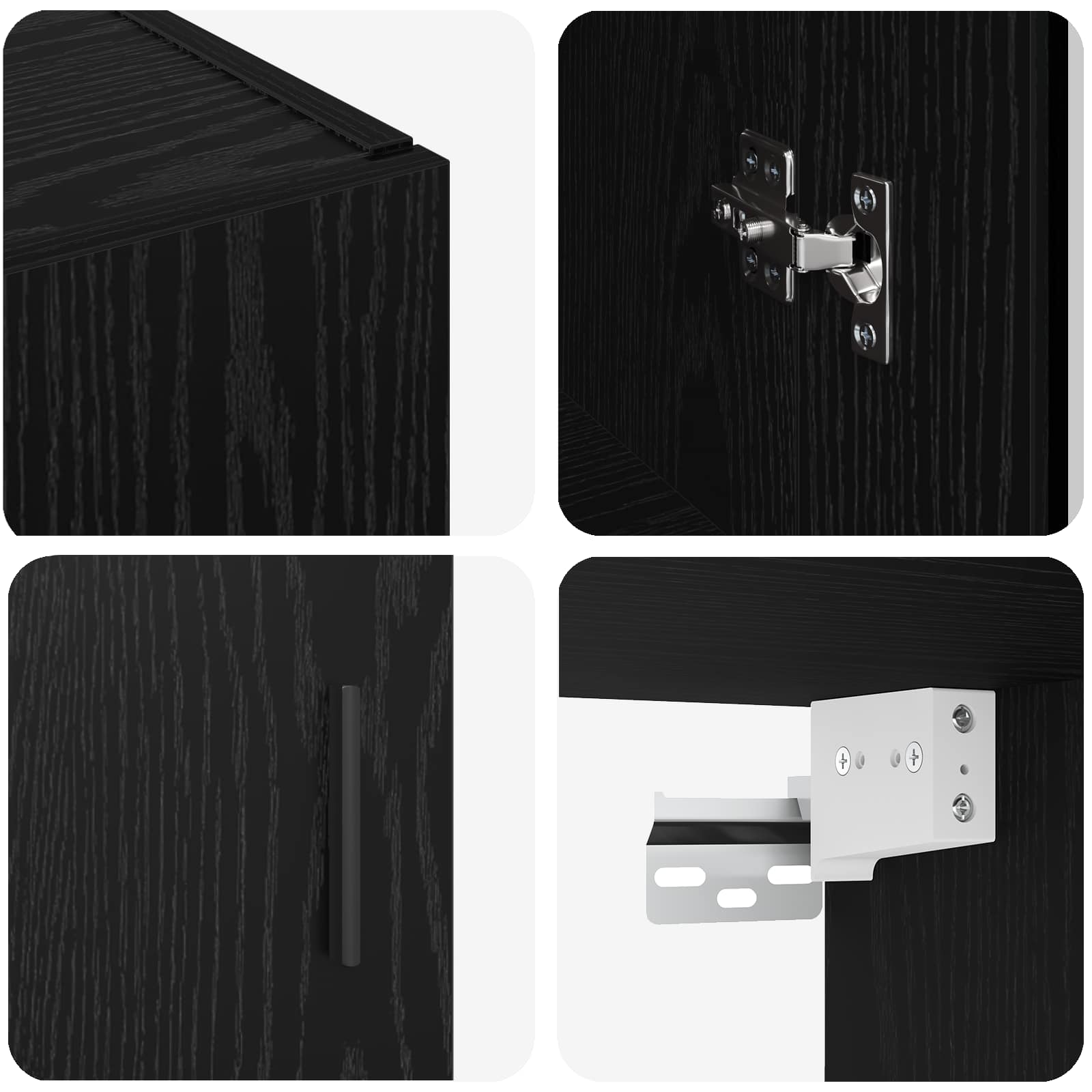 Ντουλάπια Τοίχου 2 pcs Μαύρη δρυς 69,5 x 34 x 90 εκ. - Pakobazaar