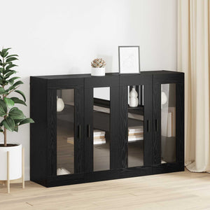 Ντουλάπια Τοίχου 2 pcs Μαύρη δρυς 69,5 x 34 x 90 εκ. - Pakobazaar