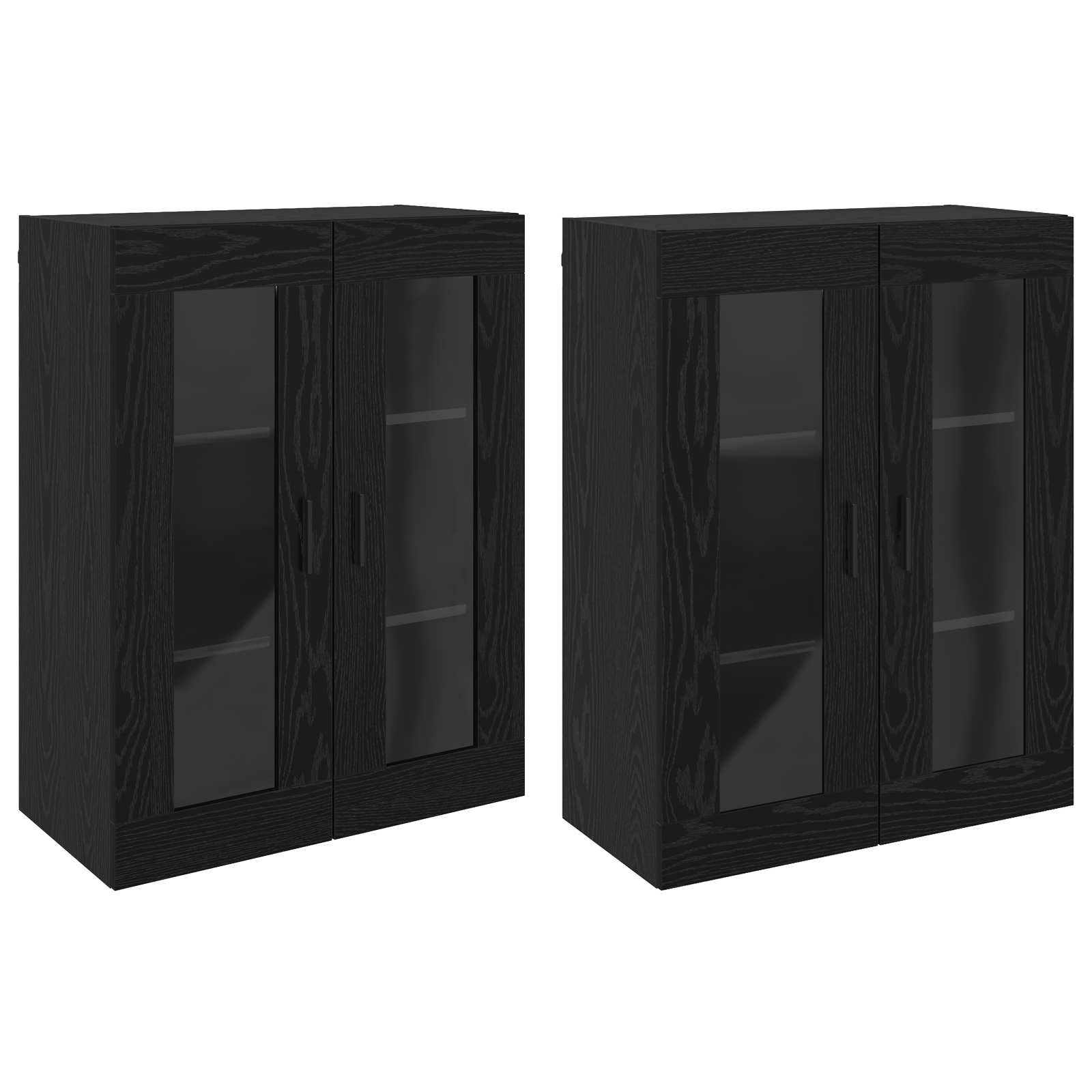 Ντουλάπια Τοίχου 2 pcs Μαύρη δρυς 69,5 x 34 x 90 εκ. - Pakobazaar