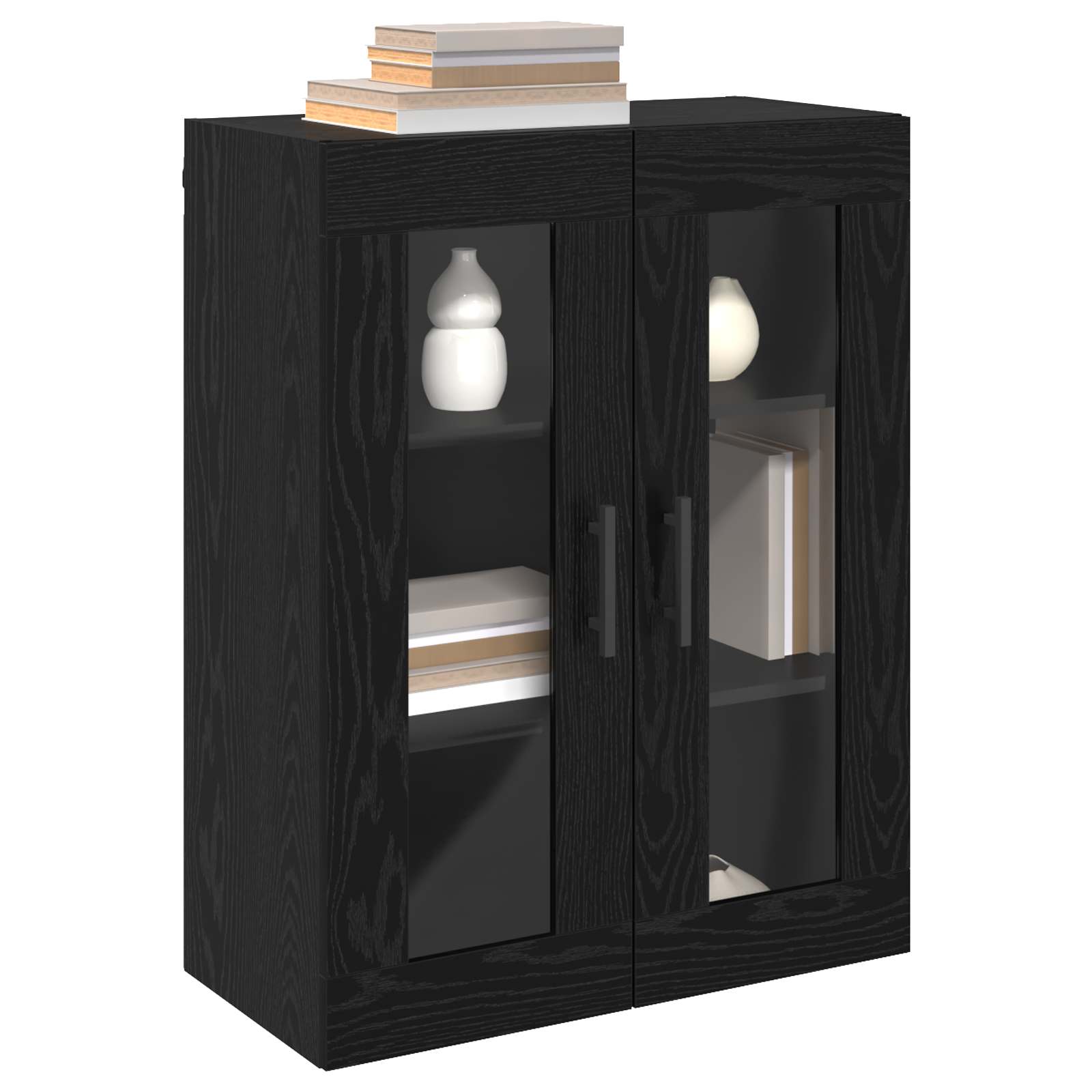 Ντουλάπια Τοίχου 2 pcs Μαύρη δρυς 69,5 x 34 x 90 εκ. - Pakobazaar