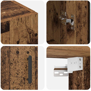 Ντουλάπια Τοίχου 2 pcs Παλαιό ξύλο 69,5 x 34 x 90 εκ. - Pakobazaar