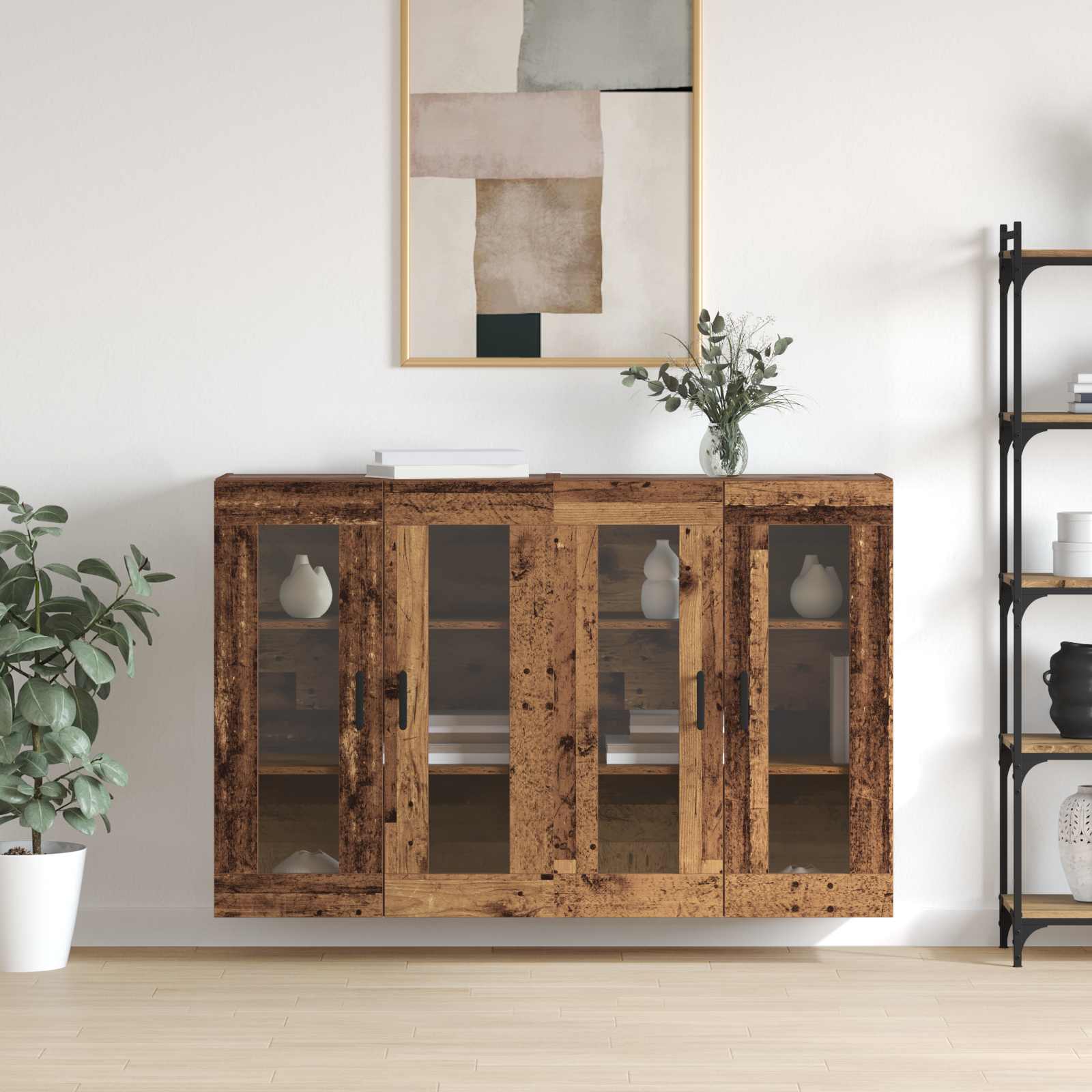 Ντουλάπια Τοίχου 2 pcs Παλαιό ξύλο 69,5 x 34 x 90 εκ. - Pakobazaar