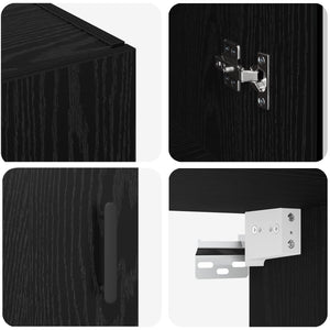 Ντουλάπια Τοίχου 2 pcs Μαύρη δρυς 69,5 x 34 x 90 εκ. - Pakobazaar