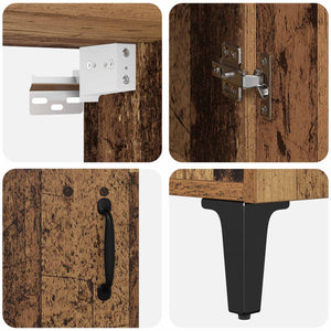 Highboard 2 pcs Παλαιό ξύλο Επεξεργασμένο ξύλο - Pakobazaar