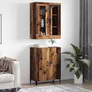 Highboard 2 pcs Παλαιό ξύλο Επεξεργασμένο ξύλο - Pakobazaar