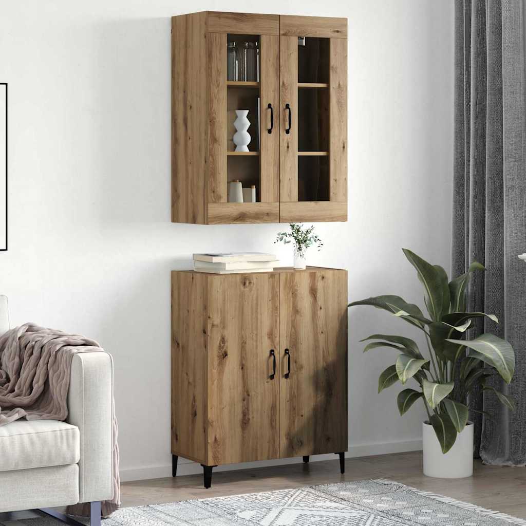 Highboard 2 pcs Artisan Oak Επεξεργασμένο ξύλο