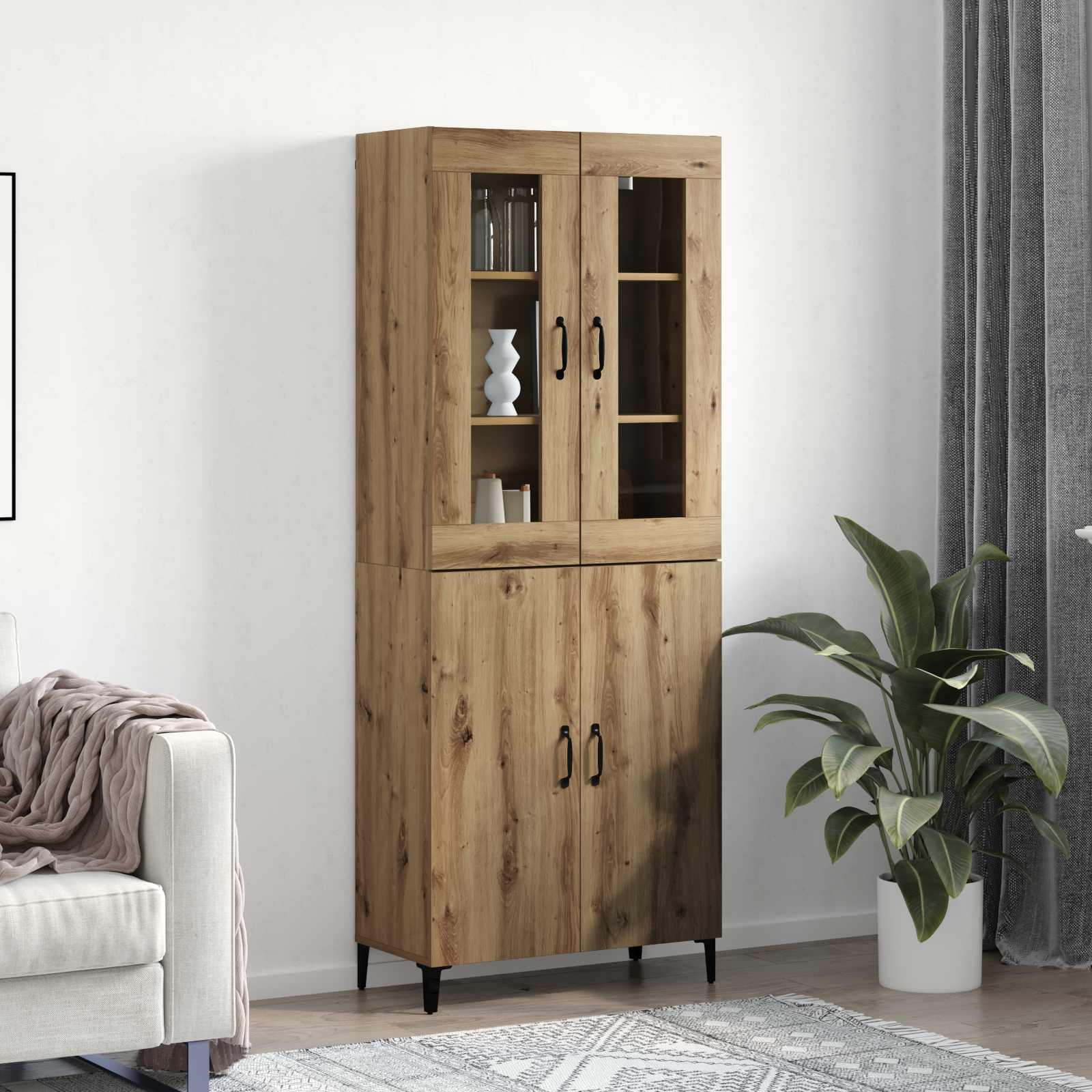 Highboard 2 pcs Artisan Oak Επεξεργασμένο ξύλο - Pakobazaar