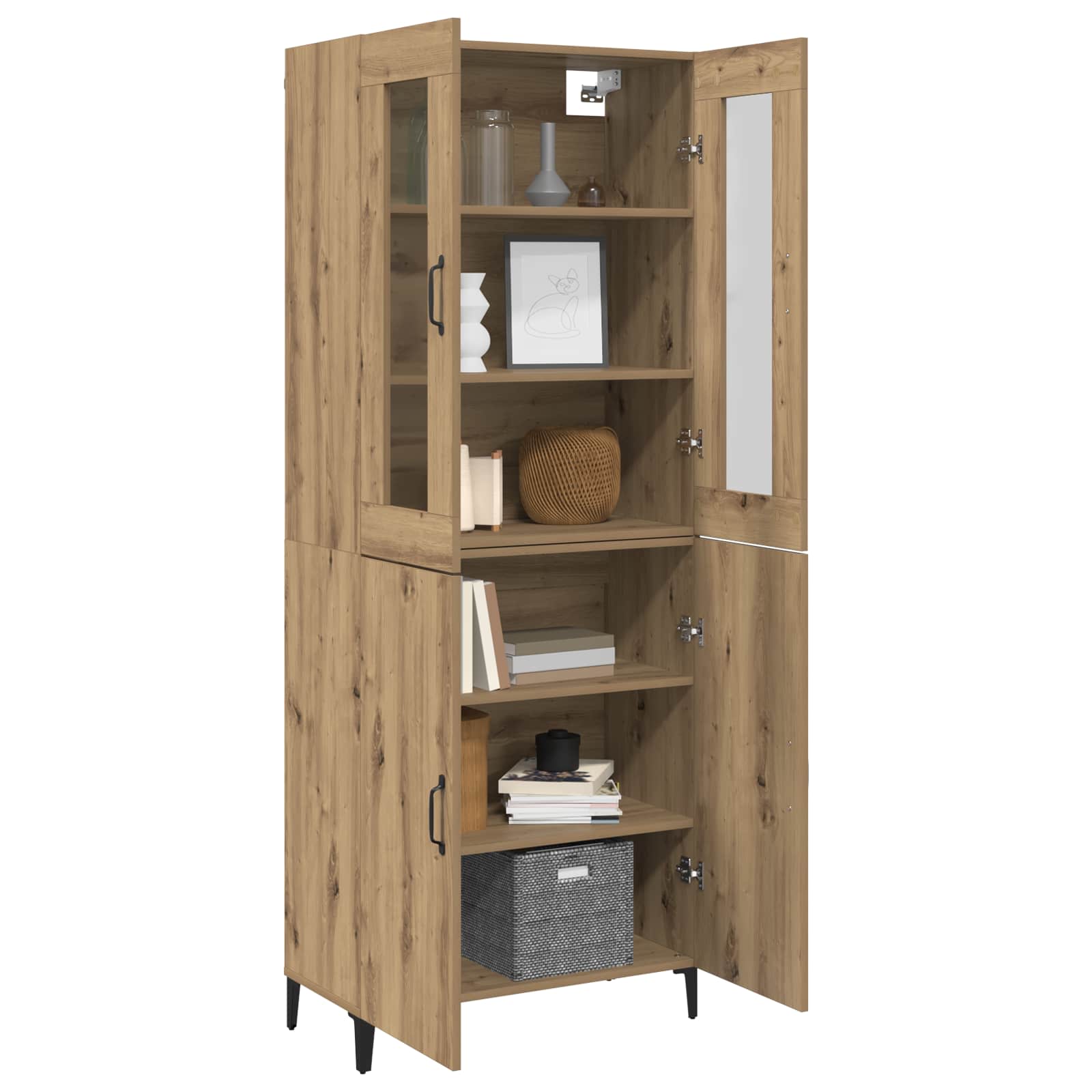 Highboard 2 pcs Artisan Oak Επεξεργασμένο ξύλο - Pakobazaar