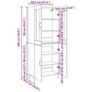 Highboard 2 pcs Artisan Oak Επεξεργασμένο ξύλο - Pakobazaar