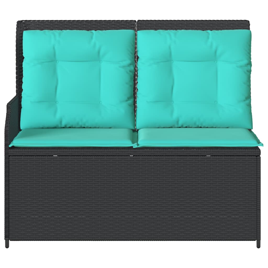 Παγκάκι κήπου Μαύρο συνθετικό ρατάν